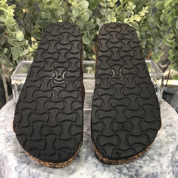 Sandalias Latinas SL Brown 2-Buckle Cork Bottom Platform Sandals WMS 6M☀️NEW☀️ - Picture 6 of 10
